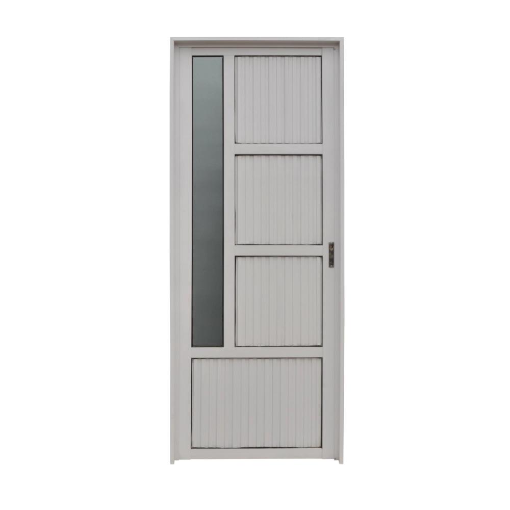 PUERTA DE ALUMINIO 25 MM ACANALADAS VIDRIO LATERAL STIPOLITE