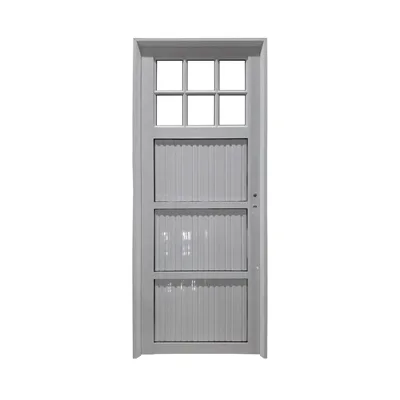 PUERTA DE ALUMINIO 25 MM ACANALADAS 1/4 VIDRIO REPARTIDO STIPOLITE