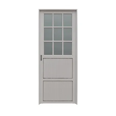 PUERTA DE ALUMINIO 25 MM ACANALADAS 1/2 VIDRIO REPARTIDO STIPOLITE