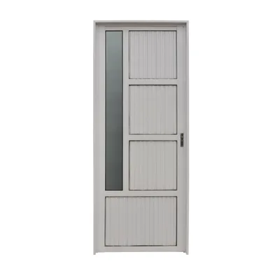 PUERTA DE ALUMINIO 25 MM ACANALADAS VIDRIO LATERAL STIPOLITE